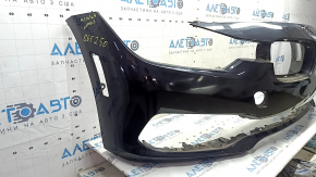 Bare front bumper BMW 3 F30 16-18 Basis, black, non-factory holes, broken mount, scratches, dents, bumps
