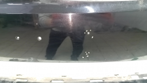 Bare front bumper BMW 3 F30 16-18 Basis, black, non-factory holes, broken mount, scratches, dents, bumps