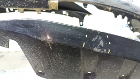 Bare front bumper BMW 3 F30 16-18 Basis, black, non-factory holes, broken mount, scratches, dents, bumps