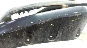 Bare front bumper BMW 3 F30 16-18 Basis, black, non-factory holes, broken mount, scratches, dents, bumps