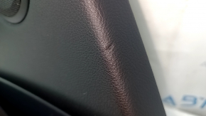 Door trim panel rear left complete BMW 3 F30 12-18 black, armrest and insert black leather, chrome molding, overlay under dark wood, without backlight, with handle, bumps, scratches, broken bracket