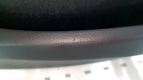 Door trim panel rear left complete BMW 3 F30 12-18 black, armrest and insert black leather, chrome molding, overlay under dark wood, without backlight, with handle, bumps, scratches, broken bracket
