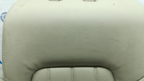 The back of the rear row of seats, 2nd row, right, Mazda 6 19-21, beige leather, perforated, without a headrest, needs cleaning, wrinkled