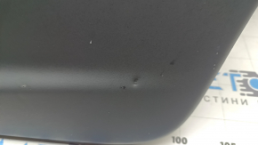 Tesla Model X 16-21 rear right door panel, black and beige leather, light wood molding, scratches, dents, peeling varnish on the wood