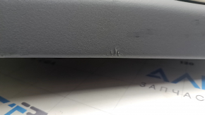 Tesla Model X 16-21 rear right door panel, black and beige leather, light wood molding, scratches, dents, peeling varnish on the wood