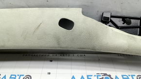 Tesla Model X 16-21 right front pillar trim, beige Alcantara, dry cleanable, scratches, broken mount