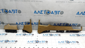 A set of front panel trims for the Tesla Model X 16-21 air vents in light wood, varnished.