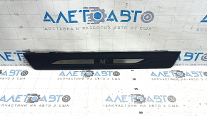 Outer front left door sill trim for BMW 5 F10 11-16, black with chrome, missing chrome trim, scratches, broken fasteners