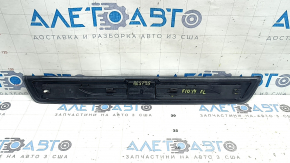 Outer front left door sill trim for BMW 5 F10 11-16, black with chrome, missing chrome trim, scratches, broken fasteners