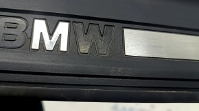 Outer front left door sill trim for BMW 5 F10 11-16, black with chrome, missing chrome trim, scratches, broken fasteners