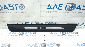 Outer front right door sill trim for BMW 5 F10 11-16, black with chrome, missing chrome trim, scratches, broken fasteners