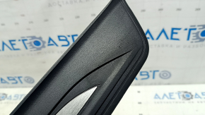 Outer front right door sill trim for BMW 5 F10 11-16, black with chrome, missing chrome trim, scratches, broken fasteners