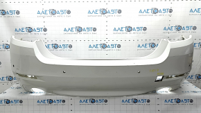 Bare rear bumper for BMW 5 F10 14-16 with parking sensors, Base, white, worn