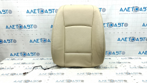 Driver's seat back upholstery BMW 5 F10 14-16 Dakota beige leather Venetobeige, heated, dry cleanable, wrinkled