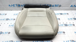 Lower driver's seat trim for Tesla Model X 16-21, beige leather, heated, leather punctured, scuffed, dented side panel