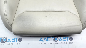 Lower driver's seat trim for Tesla Model X 16-21, beige leather, heated, leather punctured, scuffed, dented side panel