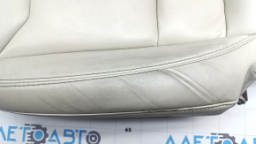 Lower driver's seat trim for Tesla Model X 16-21, beige leather, heated, leather punctured, scuffed, dented side panel