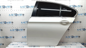Rear left door assembly BMW 5 F10 11-16 keyless, white 300, bumpers