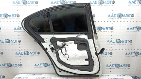 Rear left door assembly BMW 5 F10 11-16 keyless, white 300, bumpers