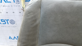 Toyota Prius 30 10-15 passenger seat cushion upholstery, gray leather, perforated, heated, wrinkled, needs cleaning