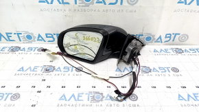 Left side mirror assembly for Mercedes C-class W205 15-21, 10+8+2 pins, turn signal, heated, backlit, auto-dimming, BSM, graphite, scratches
