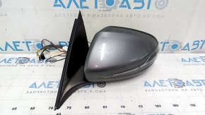 Left side mirror assembly for Mercedes C-class W205 15-21, 10+8+2 pins, turn signal, heated, backlit, auto-dimming, BSM, graphite, scratches