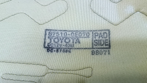 Heated passenger seat backrest Lexus RX350 10-