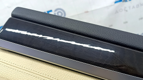 Door trim panel rear right BMW 5 F10 11-16 Dakota beige Venetobeige leather without curtain, scratches, cracks, worn handle, butt