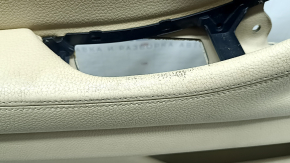 Front left door trim card BMW 5 F10 11-16 Dakota beige leather Venetobeige, dented, worn leather, scratches