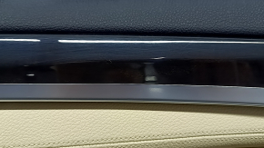 Front left door trim card BMW 5 F10 11-16 Dakota beige leather Venetobeige, dented, worn leather, scratches