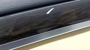 Front right door panel for BMW 5 Series F10 11-16, Dakota beige Venetobeige leather, backlight, wood trim, chrome, with handle, scratches