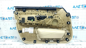 Front right door panel for BMW 5 Series F10 11-16, Dakota beige Venetobeige leather, backlight, wood trim, chrome, with handle, scratches
