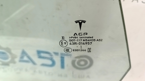 Tesla Model S 21-25 triplex rear left door glass