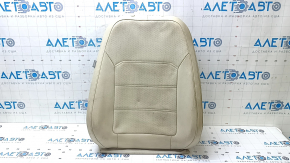 VW Passat b7 12-15 USA passenger seat back upholstery, beige leather, perforated, heated, wrinkled, needs cleaning