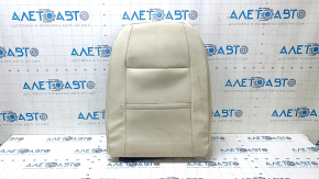 VW Passat b7 12-15 USA passenger seat back upholstery, beige leather, perforated, heated, wrinkled, needs cleaning