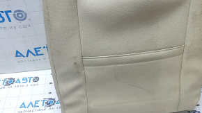 VW Passat b7 12-15 USA passenger seat back upholstery, beige leather, perforated, heated, wrinkled, needs cleaning