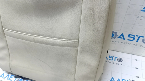 VW Passat b7 12-15 USA passenger seat back upholstery, beige leather, perforated, heated, wrinkled, needs cleaning