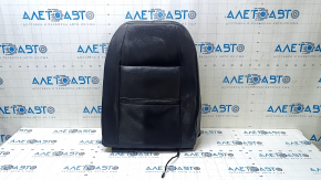 VW Passat b7 12-15 USA passenger seat back upholstery, black leather, perforated, heated, wrinkled, needs cleaning