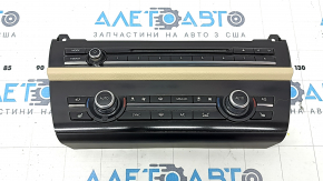 Climate control and radio control for a BMW 5 Series F10 11-16, heated seats, beige trim, air under glass, worn buttons
