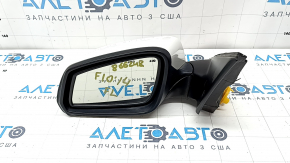 Left side mirror assembly BMW 5 F10 14-16, 5 pins, turn signal, heated, auto-dimming, white, cracks in the turn signal glass