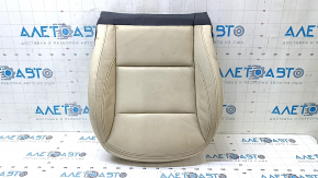 Infiniti QX30 17-20 passenger seat cushion upholstery, beige leather, heated, creased, scratches, needs cleaning