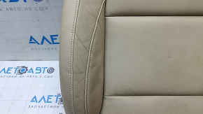 Infiniti QX30 17-20 passenger seat cushion upholstery, beige leather, heated, creased, scratches, needs cleaning