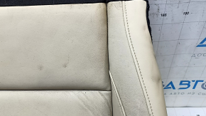 Infiniti QX30 17-20 passenger seat cushion upholstery, beige leather, heated, creased, scratches, needs cleaning