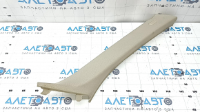 BMW 5 F10 11-16 oyster beige front pillar trim, upper right, scuffed, needs cleaning