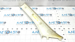 BMW 5 F10 11-16 oyster beige front pillar trim, upper right, scuffed, needs cleaning