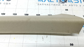 BMW 5 F10 11-16 oyster beige front pillar trim, upper right, scuffed, needs cleaning