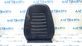 Driver's seat back upholstery for VW CC 08-17, black leather, perforated, heated, wrinkled