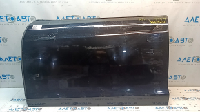 The front left door is bare, Tesla Model S 12-15 pre-restored, black PBSB, paint is peeling, scratches