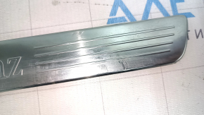 Front left outer door sill trim for Mercedes C-class W205 15-21, chrome, without backlight, type 1, scratches, broken fastener