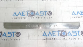 Mercedes C-class W205 15-21 chrome front right outer door sill trim, no backlight, type 1, scratches, broken mount